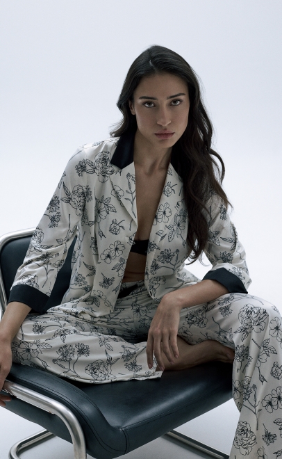 Пижама с брюками женская молочный (60613) фото