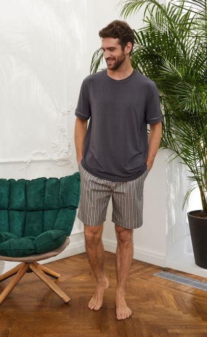Пижама мужская с шортами  (51880-1+61656) фото