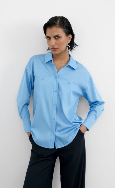 Рубашка женская голубой (52107-1) фото