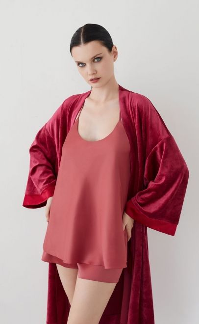 Пижама с шортами женская розовое дерево (61888-4) фото