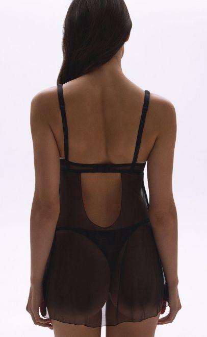 Комбинация с трусиками чёрный (K00-174) фото