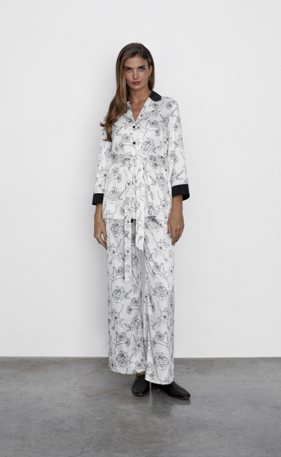 Пижама с брюками женская молочный (60613) фото