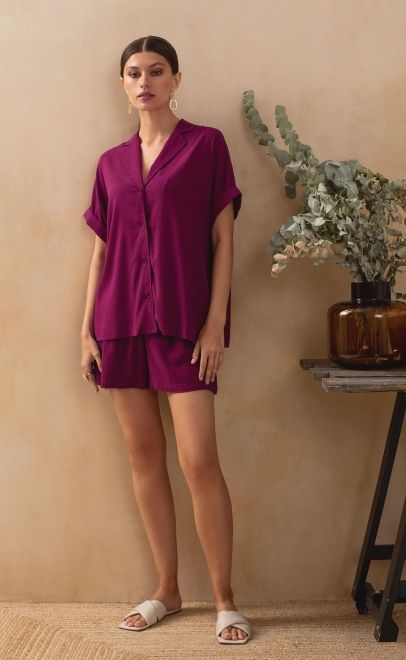 Рубашка летняя женская пурпурный (61746-2) фото