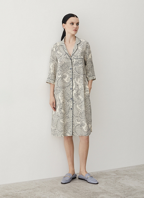 Халат-рубашка домашняя из вискозы фото