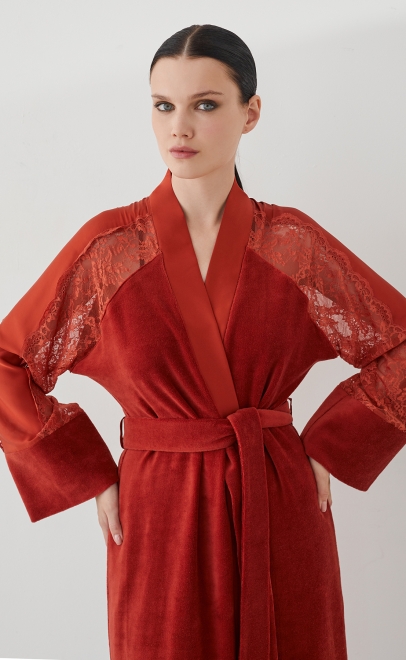 Халат домашний терракотовый (20473-3) фото