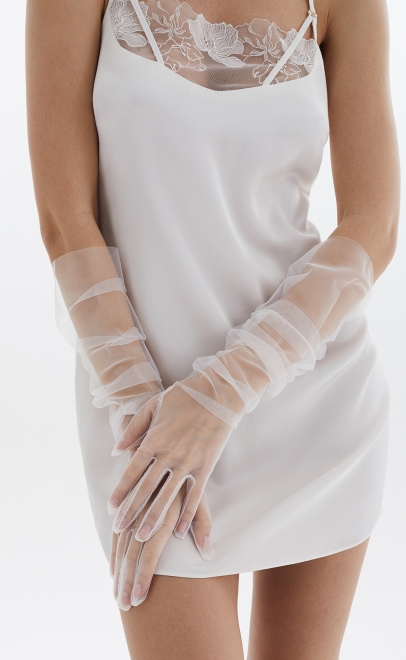 Сорочка женская из вискозы с кружевом белая лилия (61821-1) фото