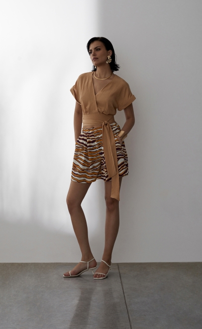 Шорты женские оранжево-бордовый (61954-1) фото