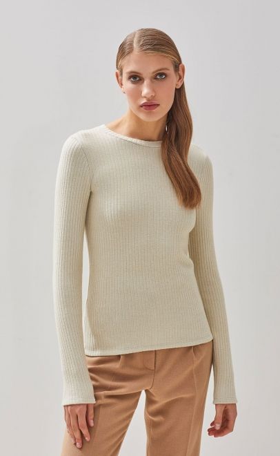 Лонгслив женский холодный бежевый (51991-5) фото