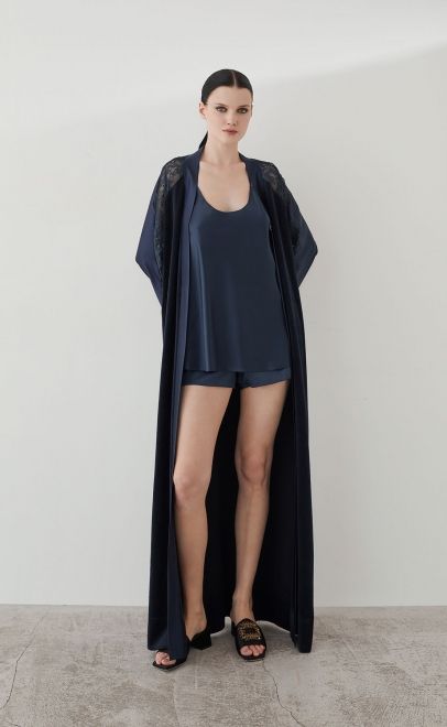 Пижама с шортами женская полуночный синий (61888-3) фото