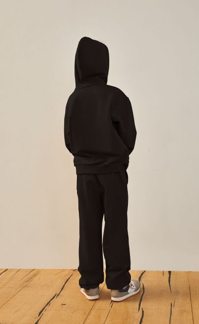 Толстовка для мальчика с капюшоном чёрный (30431-5) фото