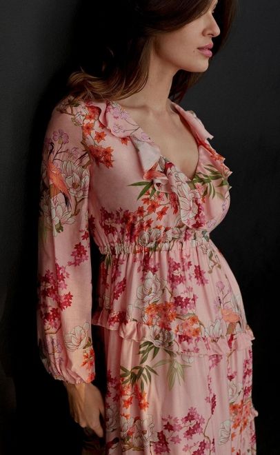 Платье летнее женское цветочный принт на розовом (62072) фото