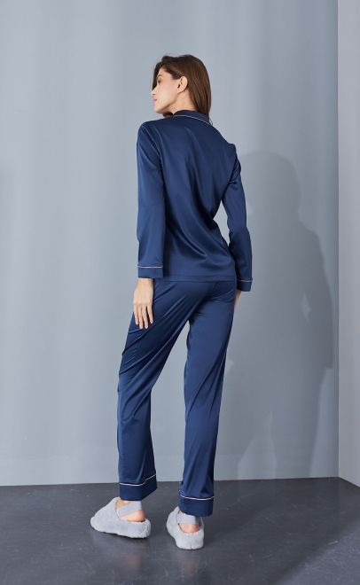 Пижама с брюками глубокий синий (60544-2+60545-2) фото