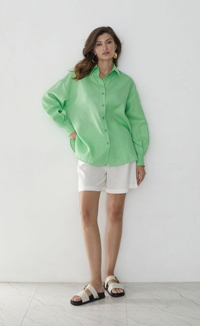 Рубашка женская зелёное яблоко (61919-1) фото
