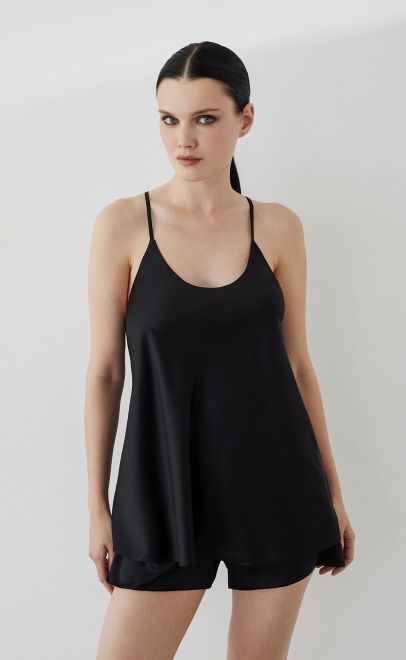 Пижама с шортами женская чёрный (61888-1) фото